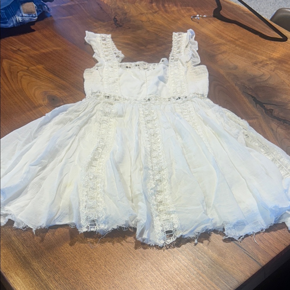 Free People White Lace Mini Dress